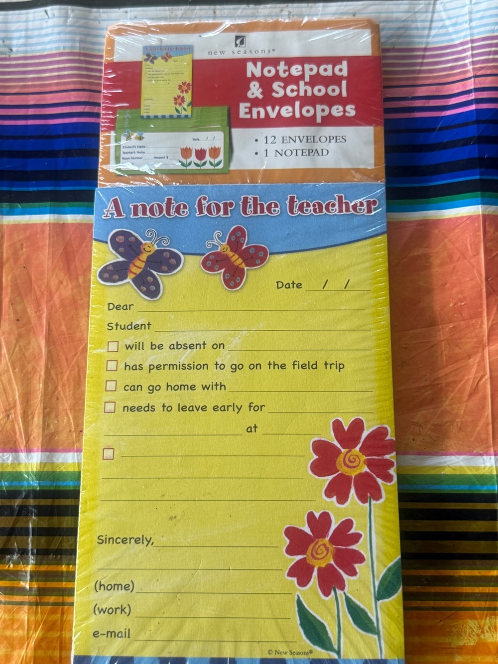 Yellow Notepad & School Envelopes - A Note for the Teacher